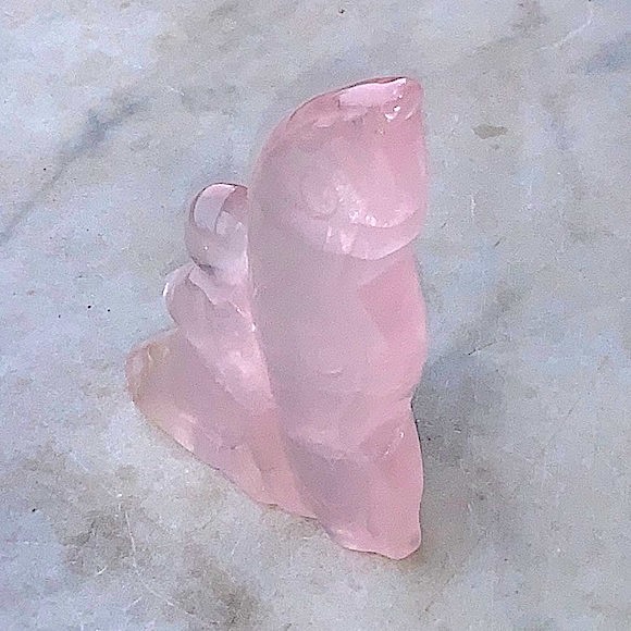 FAIRY ROSE QUARTZ CRYSTAL CARVED GEMSTONE NEW HEALING STONE UNCONDITIONAL LOVE - Picture 5 of 12